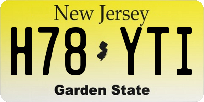 NJ license plate H78YTI