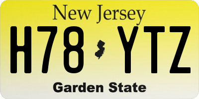 NJ license plate H78YTZ