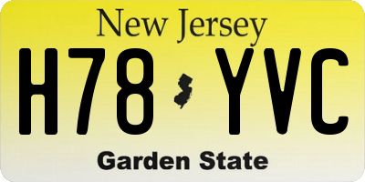 NJ license plate H78YVC