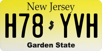 NJ license plate H78YVH