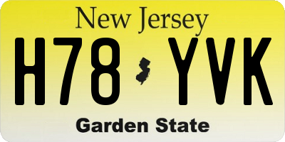 NJ license plate H78YVK