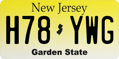 NJ license plate H78YWG