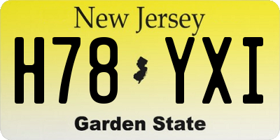 NJ license plate H78YXI