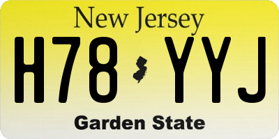 NJ license plate H78YYJ