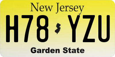 NJ license plate H78YZU