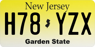 NJ license plate H78YZX