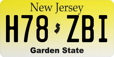 NJ license plate H78ZBI