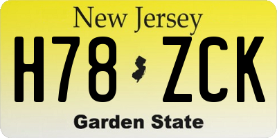 NJ license plate H78ZCK