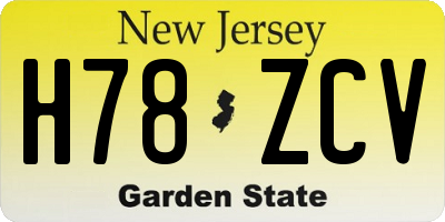 NJ license plate H78ZCV