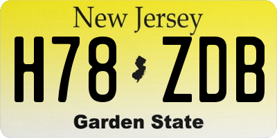 NJ license plate H78ZDB