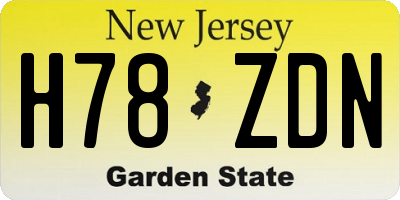 NJ license plate H78ZDN