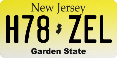 NJ license plate H78ZEL