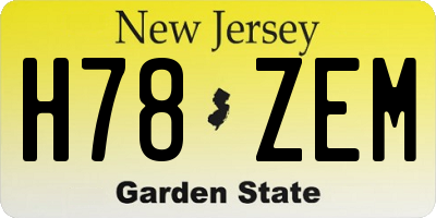 NJ license plate H78ZEM