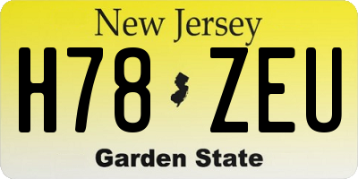 NJ license plate H78ZEU