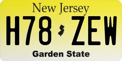 NJ license plate H78ZEW