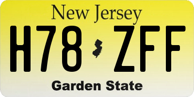 NJ license plate H78ZFF