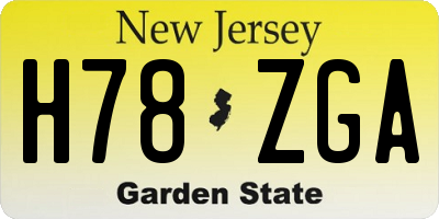 NJ license plate H78ZGA