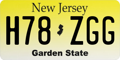 NJ license plate H78ZGG