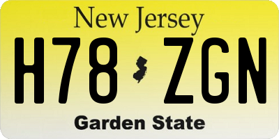NJ license plate H78ZGN