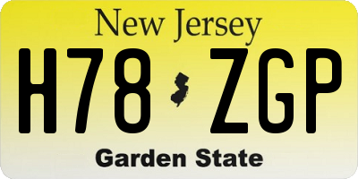 NJ license plate H78ZGP