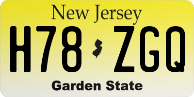 NJ license plate H78ZGQ