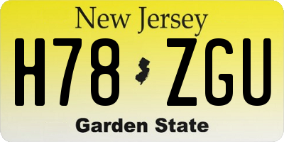 NJ license plate H78ZGU
