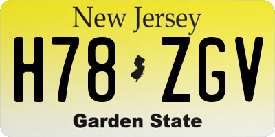 NJ license plate H78ZGV