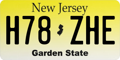 NJ license plate H78ZHE