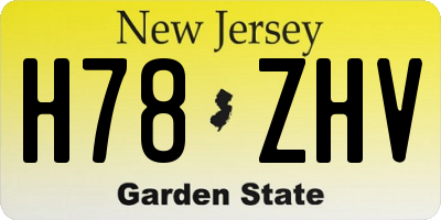 NJ license plate H78ZHV