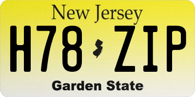 NJ license plate H78ZIP