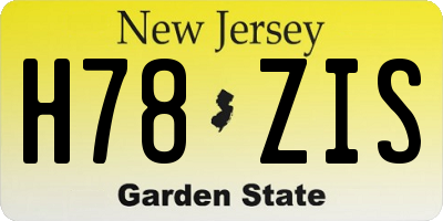 NJ license plate H78ZIS