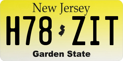NJ license plate H78ZIT