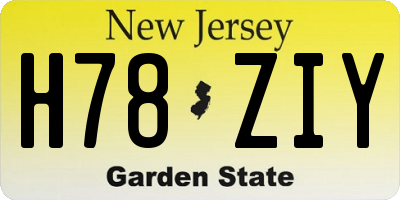 NJ license plate H78ZIY