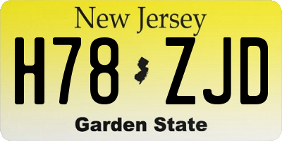 NJ license plate H78ZJD