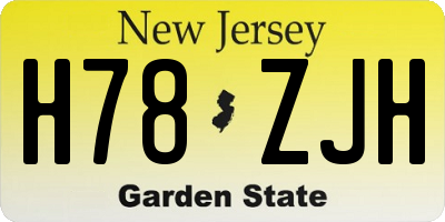 NJ license plate H78ZJH