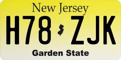 NJ license plate H78ZJK
