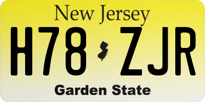 NJ license plate H78ZJR