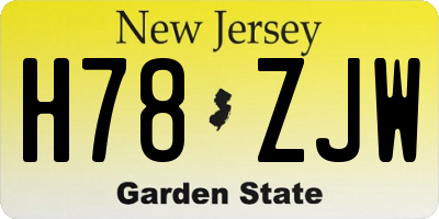 NJ license plate H78ZJW