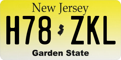 NJ license plate H78ZKL