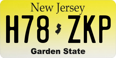 NJ license plate H78ZKP