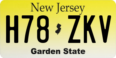 NJ license plate H78ZKV