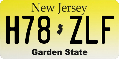 NJ license plate H78ZLF