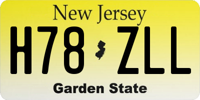 NJ license plate H78ZLL