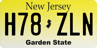 NJ license plate H78ZLN