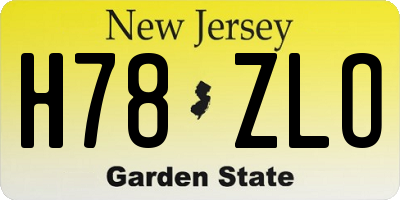 NJ license plate H78ZLO