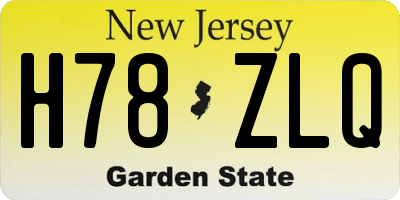 NJ license plate H78ZLQ