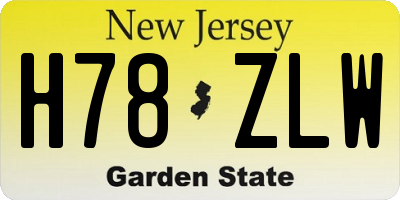 NJ license plate H78ZLW