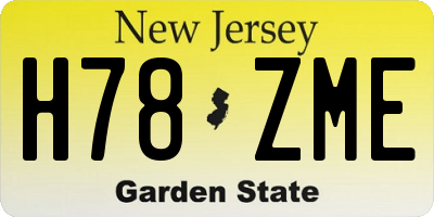 NJ license plate H78ZME