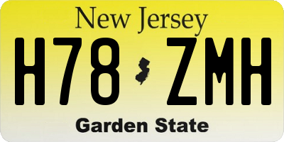 NJ license plate H78ZMH