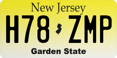 NJ license plate H78ZMP
